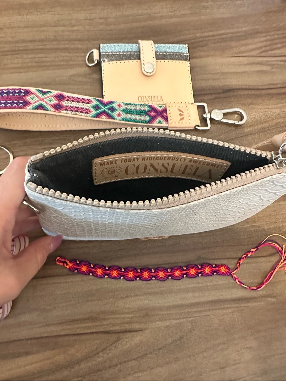 Consuela Thunderbird Combi Wristlet with Multicolor Woven Strap - Picture 3 of 5